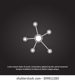 Social network single icon. Global technology or social network.