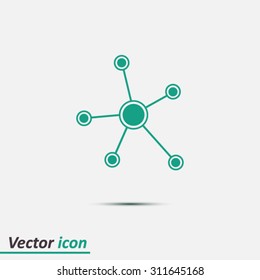Social network single icon. Global technology or social network.