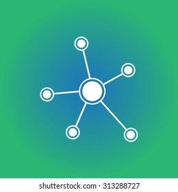 Social network single icon. Global technology or social network.