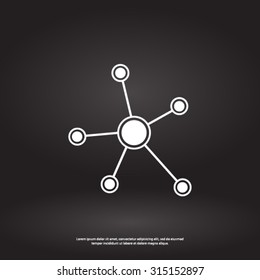 Social network single icon. Global technology or social network.