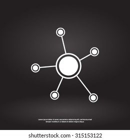 Social network single icon. Global technology or social network.