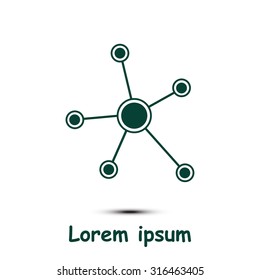 Social network single icon. Global technology or social network.