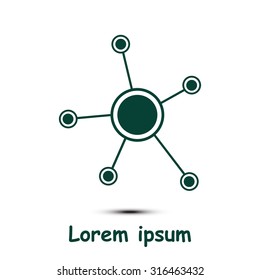 Social network single icon. Global technology or social network.