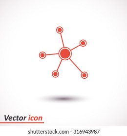 Social network single icon. Global technology or social network.