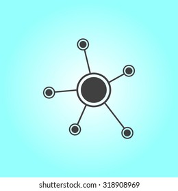 Social network single icon. Global technology or social network.