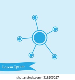 Social network single icon. Global technology or social network.