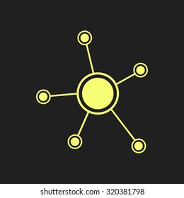 Social network single icon. Global technology or social network.