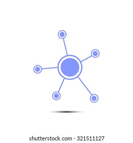 Social network single icon. Global technology or social network.