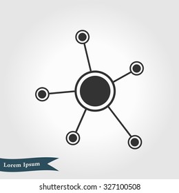 Social network single icon. Global technology or social network.