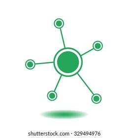 Social network single icon. Global technology or social network.