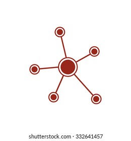 Social network single icon. Global technology or social network.