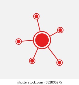 Social network single icon. Global technology or social network.