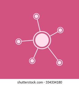 Social network single icon. Global technology or social network.