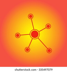 Social network single icon. Global technology or social network.