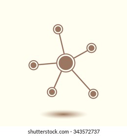 Social network single icon. Global technology or social network.