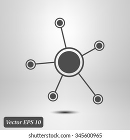 Social network single icon. Global technology or social network.