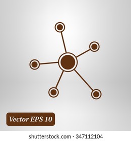 Social network single icon. Global technology or social network.