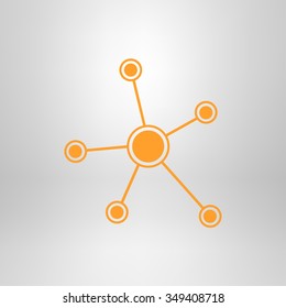 Social network single icon. Global technology or social network.