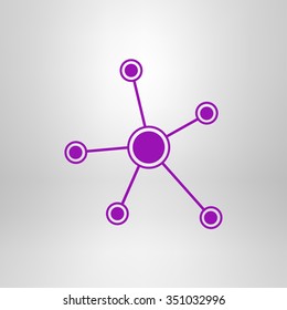 Social network single icon. Global technology or social network.