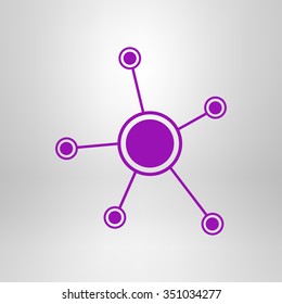 Social network single icon. Global technology or social network.