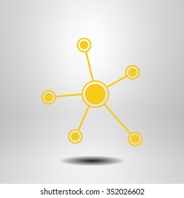 Social network single icon. Global technology or social network.