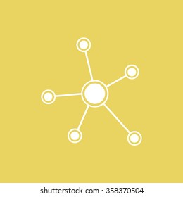 Social network single icon. Global technology or social network.