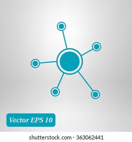 Social network single icon. Global technology or social network.