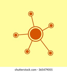 Social network single icon. Global technology or social network.