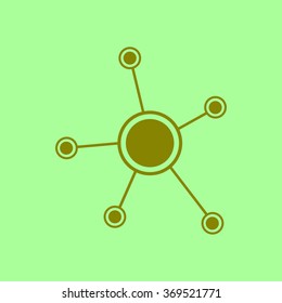 Social network single icon. Global technology or social network.