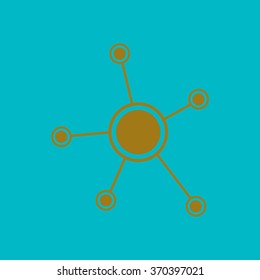 Social network single icon. Global technology or social network.