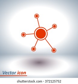 Social network single icon. Global technology or social network.