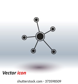 Social network single icon. Global technology or social network.