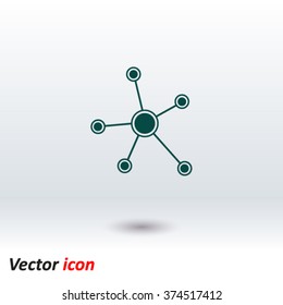 Social network single icon. Global technology or social network.