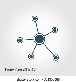 Social network single icon. Global technology or social network.