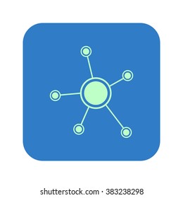 Social network single icon. Global technology or social network.