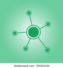 Social network single icon. Global technology or social network.