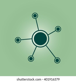 Social network single icon. Global technology or social network.