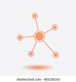 Social network single icon. Global technology or social network.