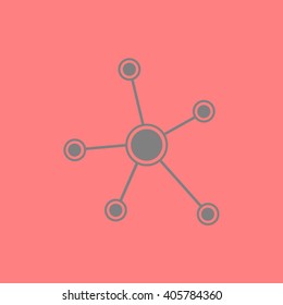 Social network single icon. Global technology or social network.