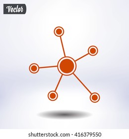Social network single icon. Global technology or social network.