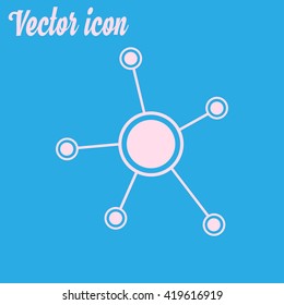 Social network single icon. Global technology or social network.