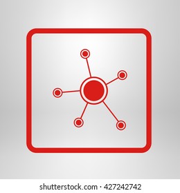 Social network single icon. Global technology or social network.