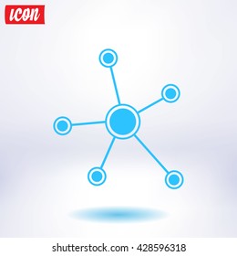 Social network single icon. Global technology or social network.