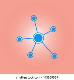 Social network single icon. Global technology or social network.