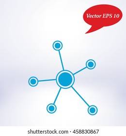 Social network single icon. Global technology or social network.