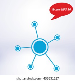 Social network single icon. Global technology or social network.