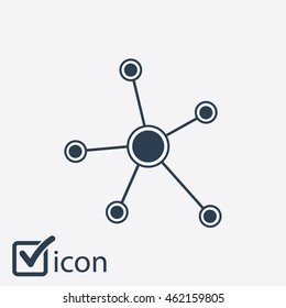 Social network single icon. Global technology or social network.
