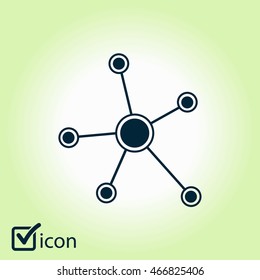 Social network single icon. Global technology or social network.