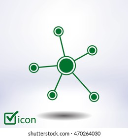 Social network single icon. Global technology or social network.