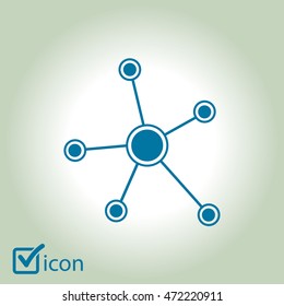 Social network single icon. Global technology or social network.